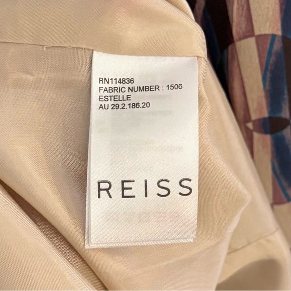 NWT REISS Estelle Kaleidoscope Print Dress Long Sleeve Fit & Flare Women’s 4 - Picture 7 of 7